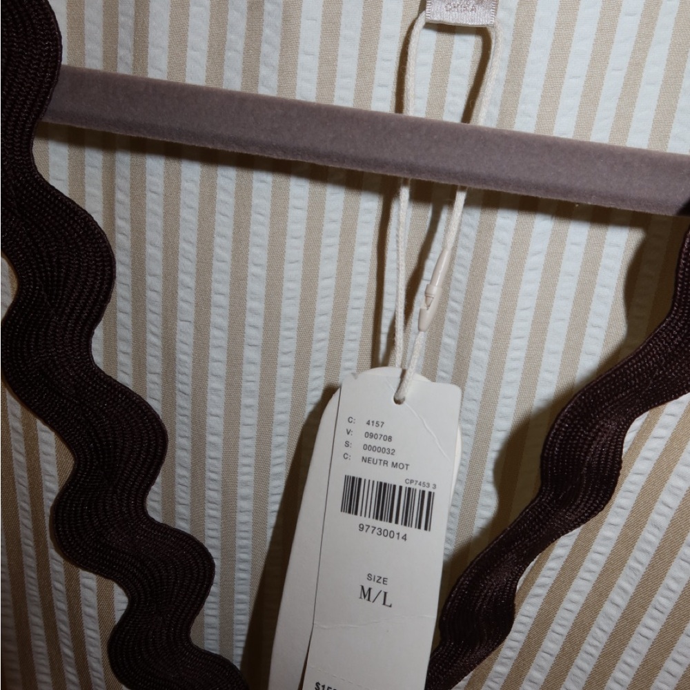 Anthropologie NWT Flat White Striped Rickrack Tunic - Picture 3 of 5